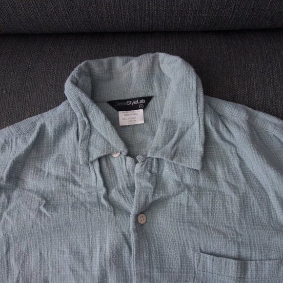 Diesel StyleLabTurquoise Button Down Short Sleeve Shirt Size S - Picture 6 of 13